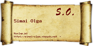 Simai Olga névjegykártya